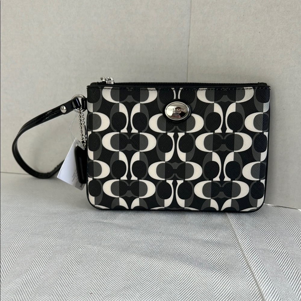 Coach Black, White and grey Wristlet